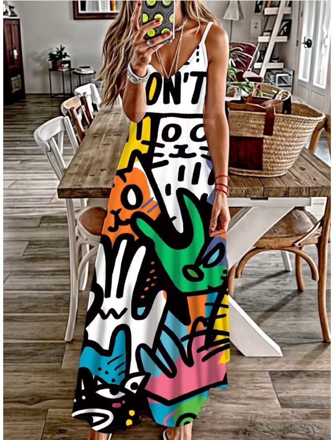 3D Digitaldruck Flaggen-Kleid für Damen