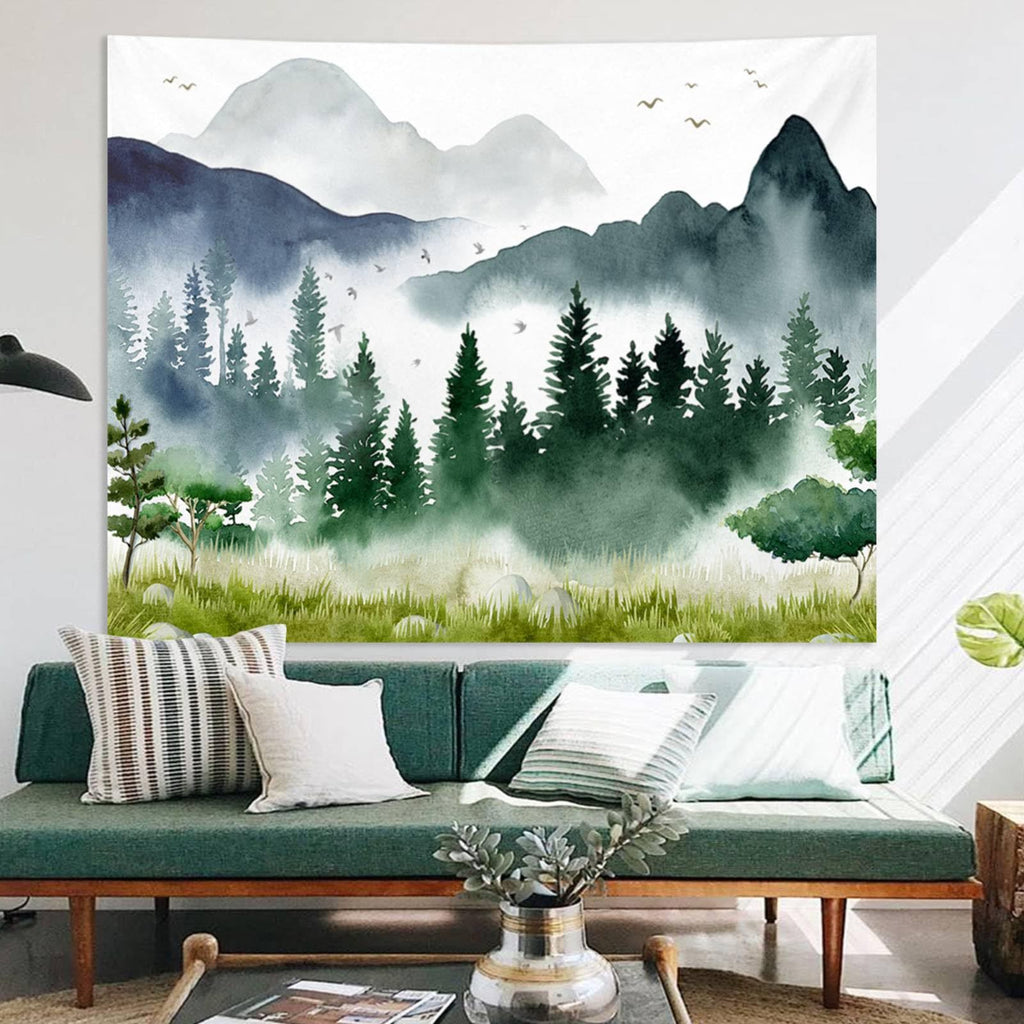 Wandbehang mit Bergnebel-Muster