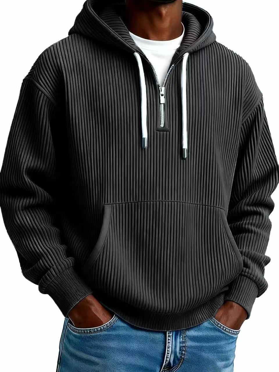Herren Corduroy Hoodie Langarm