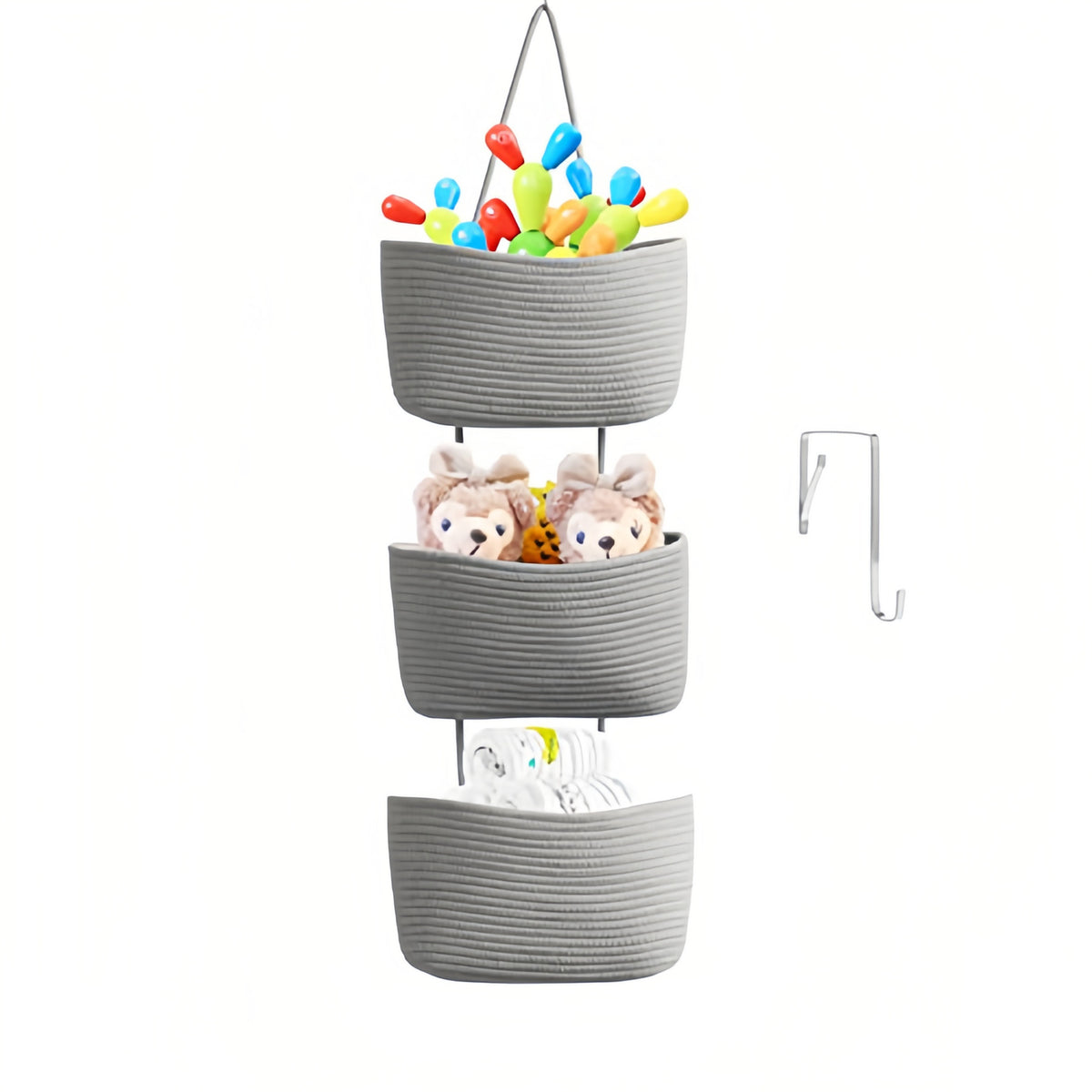Wandkorb aus Baumwollseil – Mehrschicht-Organizer – Bild 12 | LuxeStyle