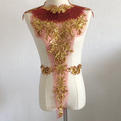 Pailletten Blumen Gaze Stickerei Applikation – Bild 4 | LuxeStyle