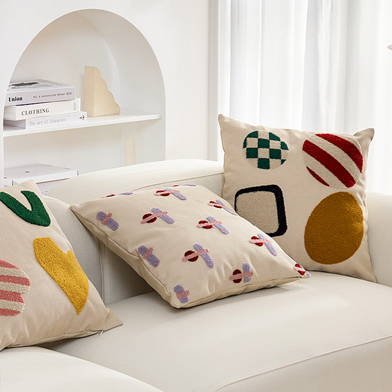 Geometrischer Kissenbezug aus Leinen – Bild 6 | LuxeStyle