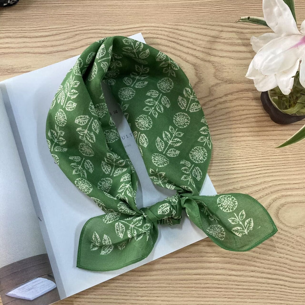 Quadratisches Baumwoll-Seidentuch mit Blumenmuster