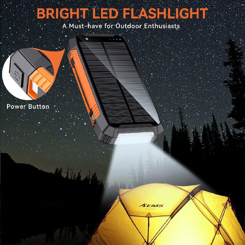 Solar Powerbank 20000mAh mit Kabel