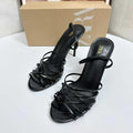Schwarze High-Heel Sandalen mit Stiletto – Bild 10 | LuxeStyle