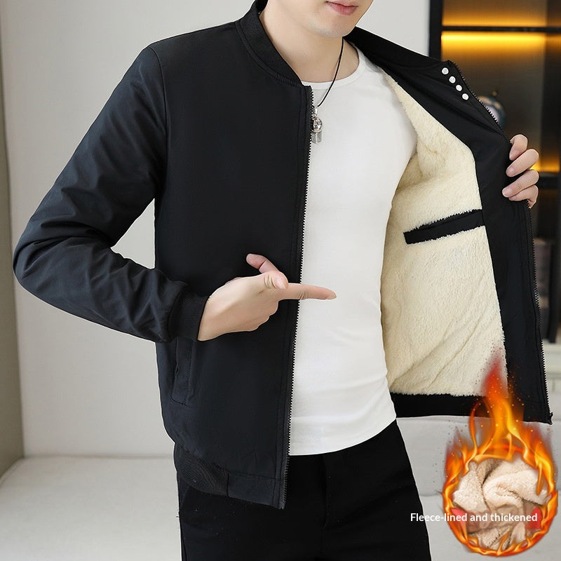 Winter Herren Fleece-gefütterte Jacke mit Kapuze