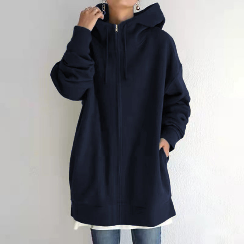 Trendiger Urbaner Langarm-Hoodie mit Fleecefutter