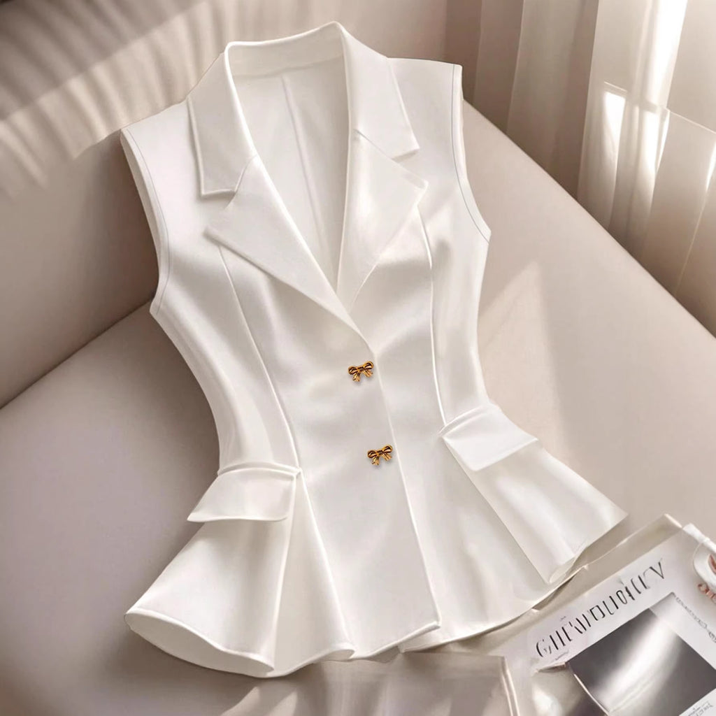 Elegante Weste mit Rüschensaum