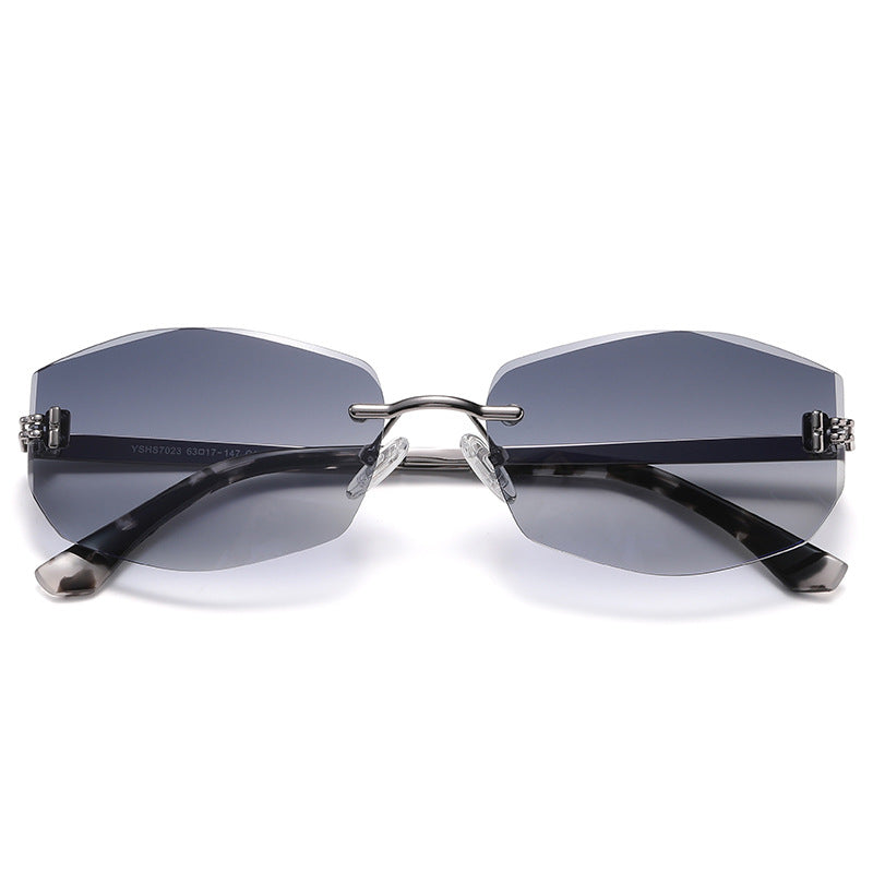 Randlose Sonnenbrille mit Metall-Details
