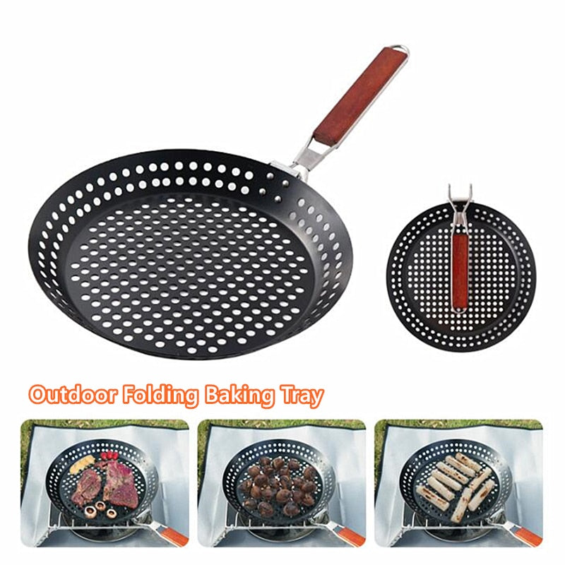 Faltbare Outdoor-Bratpfanne mit Holzgriff – Bild 9 | LuxeStyle