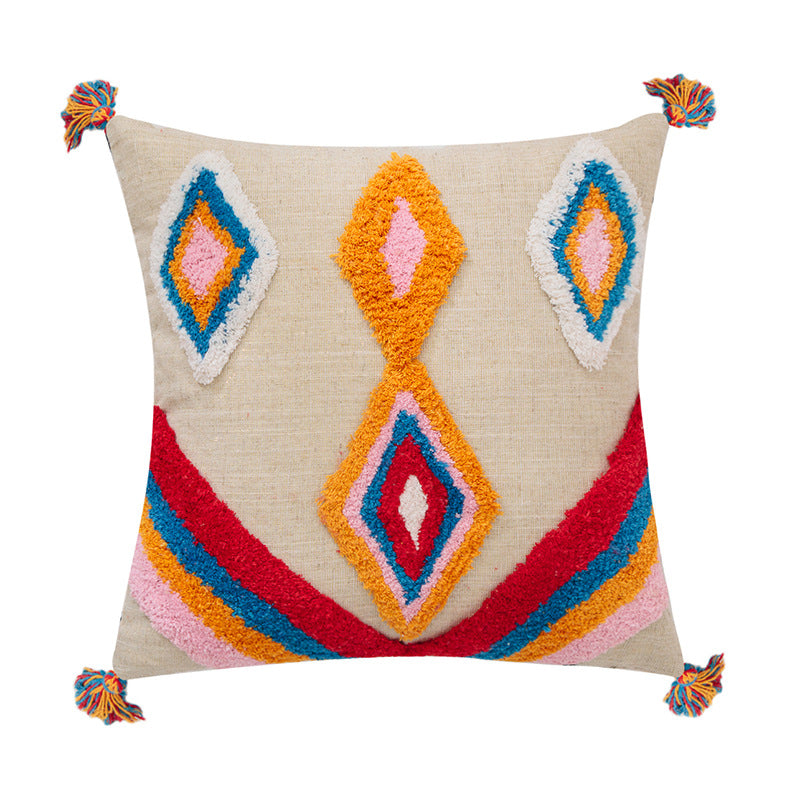 Geometrischer Kissenbezug mit Quasten – Bild 1 | LuxeStyle