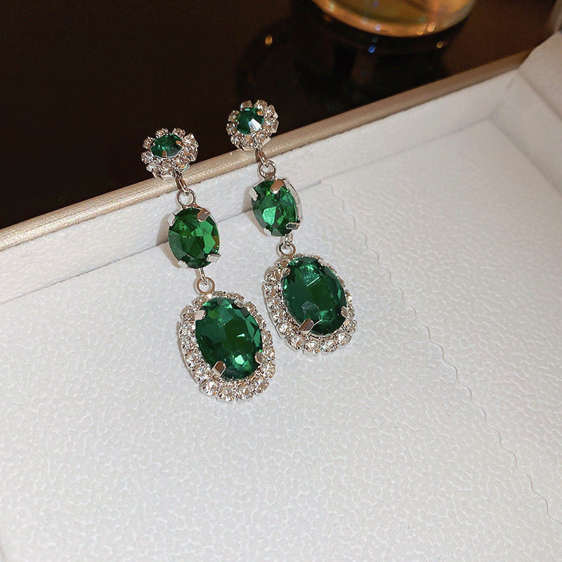 Chinesische Blumen-Ohrringe mit Strass & Perlen