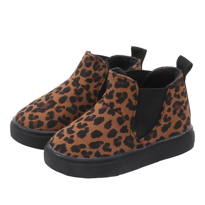 Leopard Samt Stiefeletten für Kinder – Bild 4 | LuxeStyle