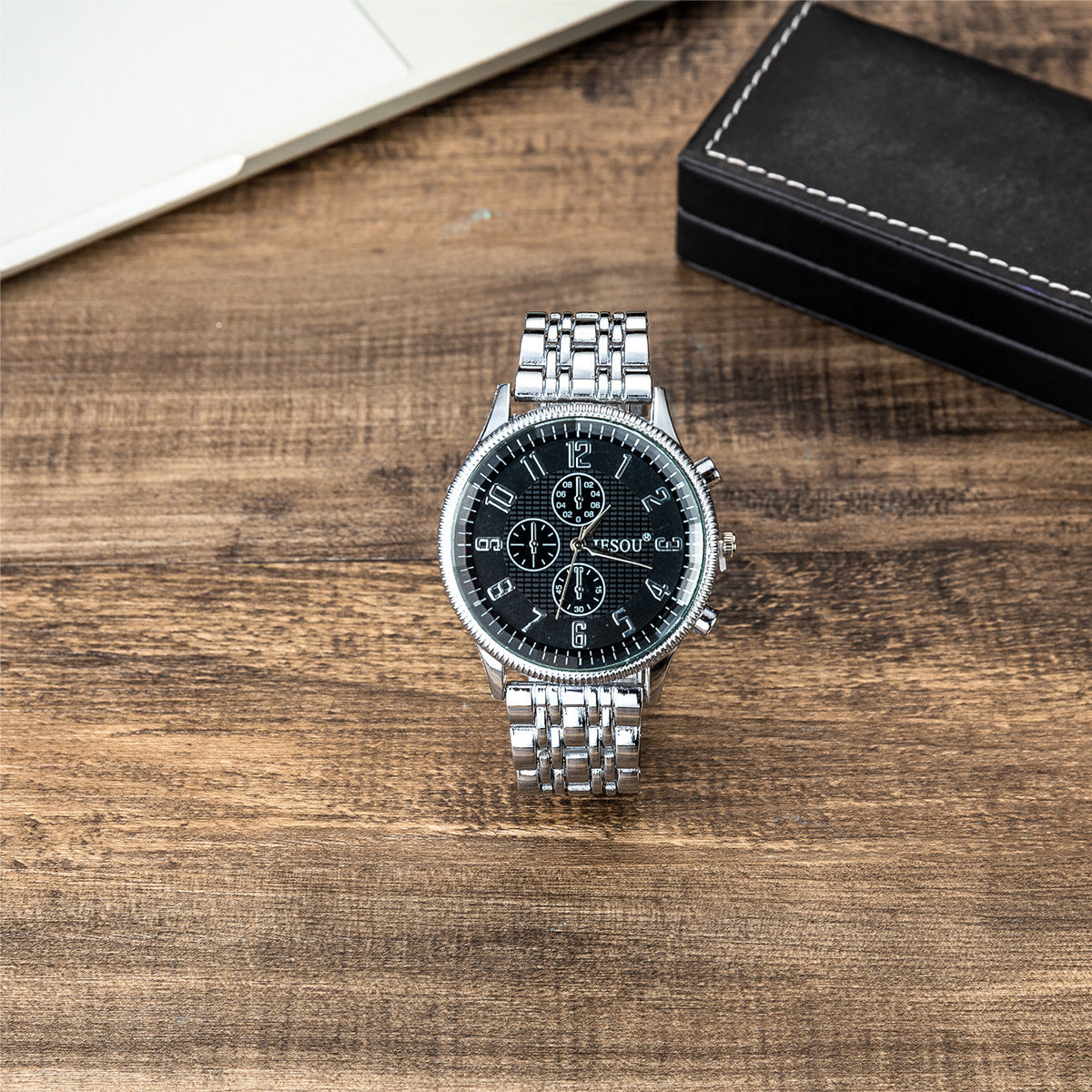 Armbanduhr Manschettenknöpfe Kugelschreiber Geschenkset – Bild 3 | LuxeStyle