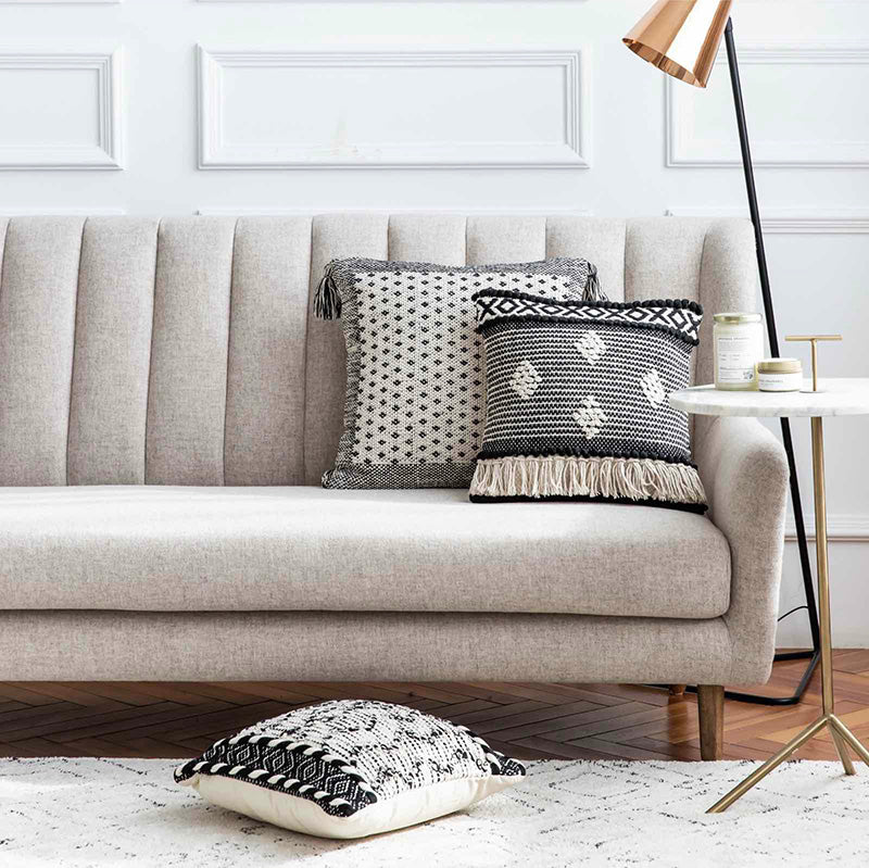 Kissenhülle Baumwolle gestreift mit Quasten – Bild 3 | LuxeStyle