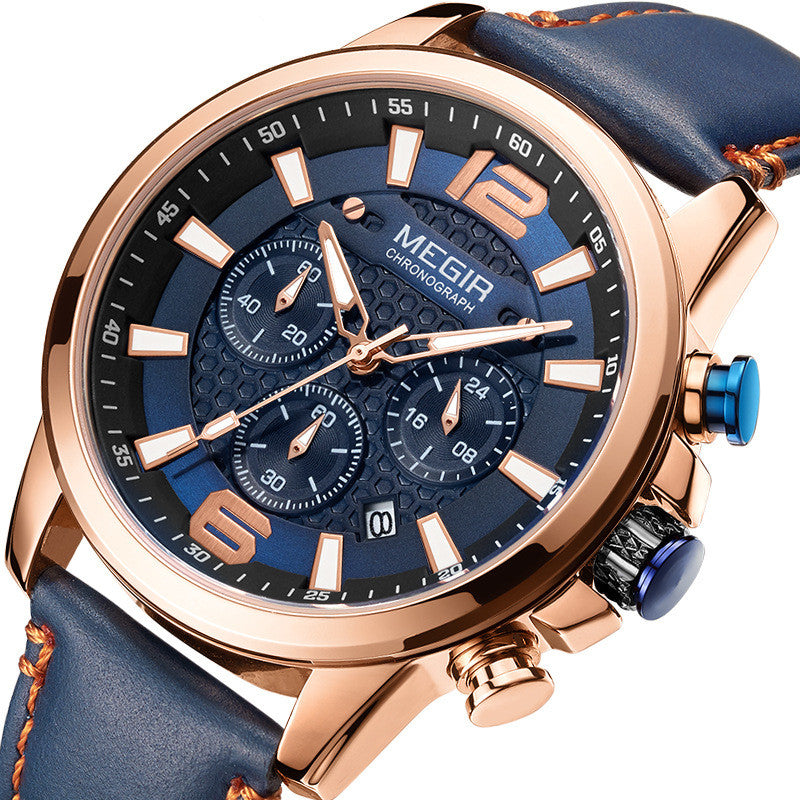Leder Sport Quarzuhr | LuxeStyle