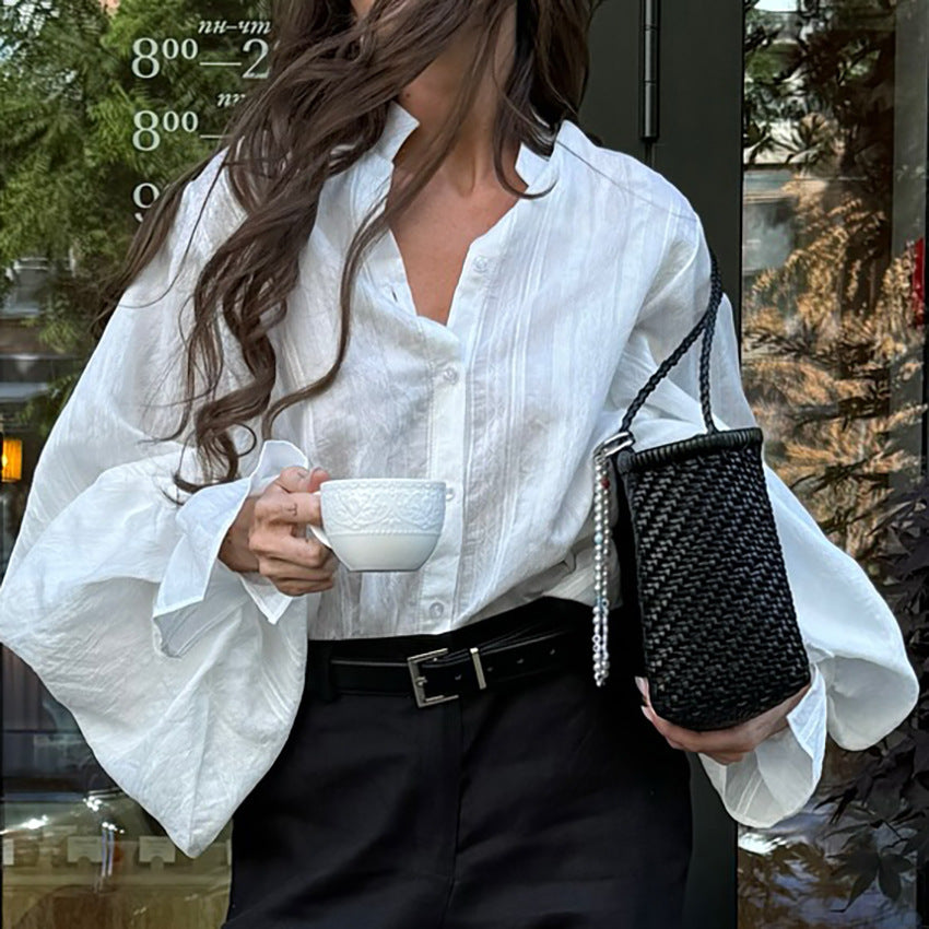 Langärmliges Stehkragen-Shirt im Loose-Fit – Bild 7 | LuxeStyle