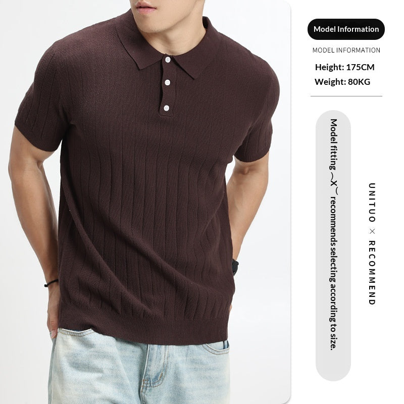 Herren-Hemdbluse Leicht-Luxus Strickmuster
