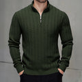 Herren Strickpullover mit Reissverschluss und Stehkragen
