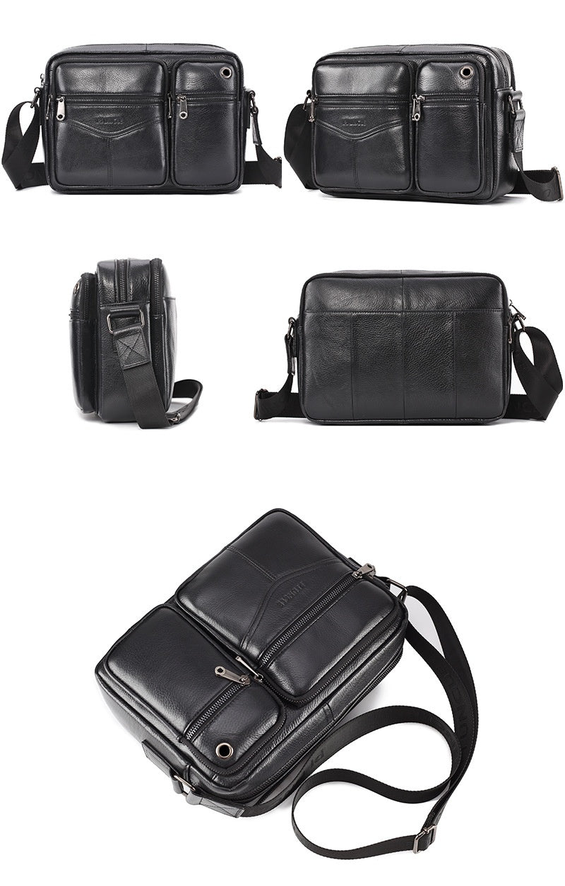 Echtes Leder Herren Schulter-Messenger Rucksack – Bild 8 | LuxeStyle
