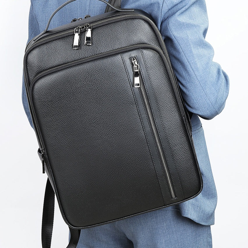Reise-Rucksack aus Leder für 15-Zoll-Laptop