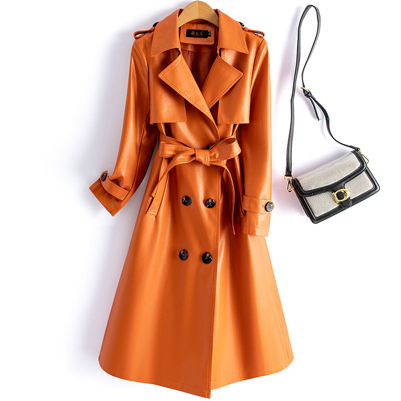 Trenchcoat aus Schaffell mit Kunstfellkragen – Bild 3 | LuxeStyle