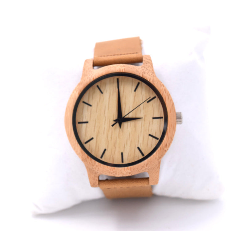 Holz-Quarzuhr mit Lederarmband – Bild 6 | LuxeStyle