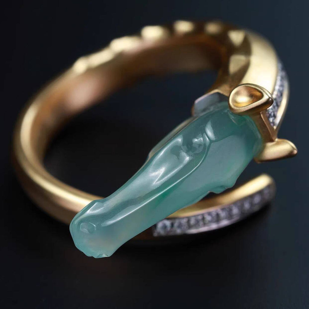 Pferde-Jahr-Ring mit Imitationsjade – Bild 4 | LuxeStyle