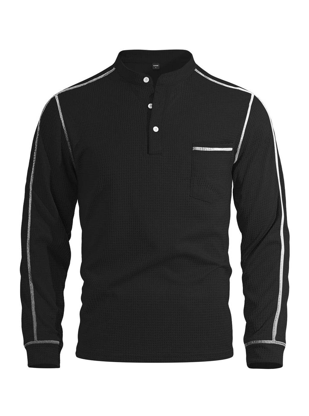 Herren Waffel-Polo Langarm Slim Fit – Ansicht 5