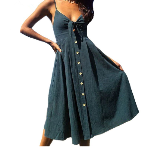 Sommerkleid ohne Ärmel und Rückenteil – für Party & Abend