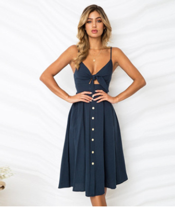 Sommerkleid ohne Ärmel und Rückenteil – für Party & Abend