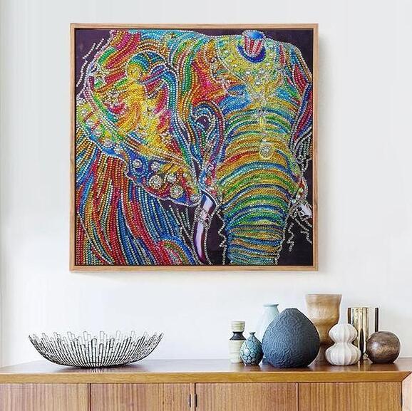 Diamond Painting: Bunter Elefant (30x30 cm) | LuxeStyle