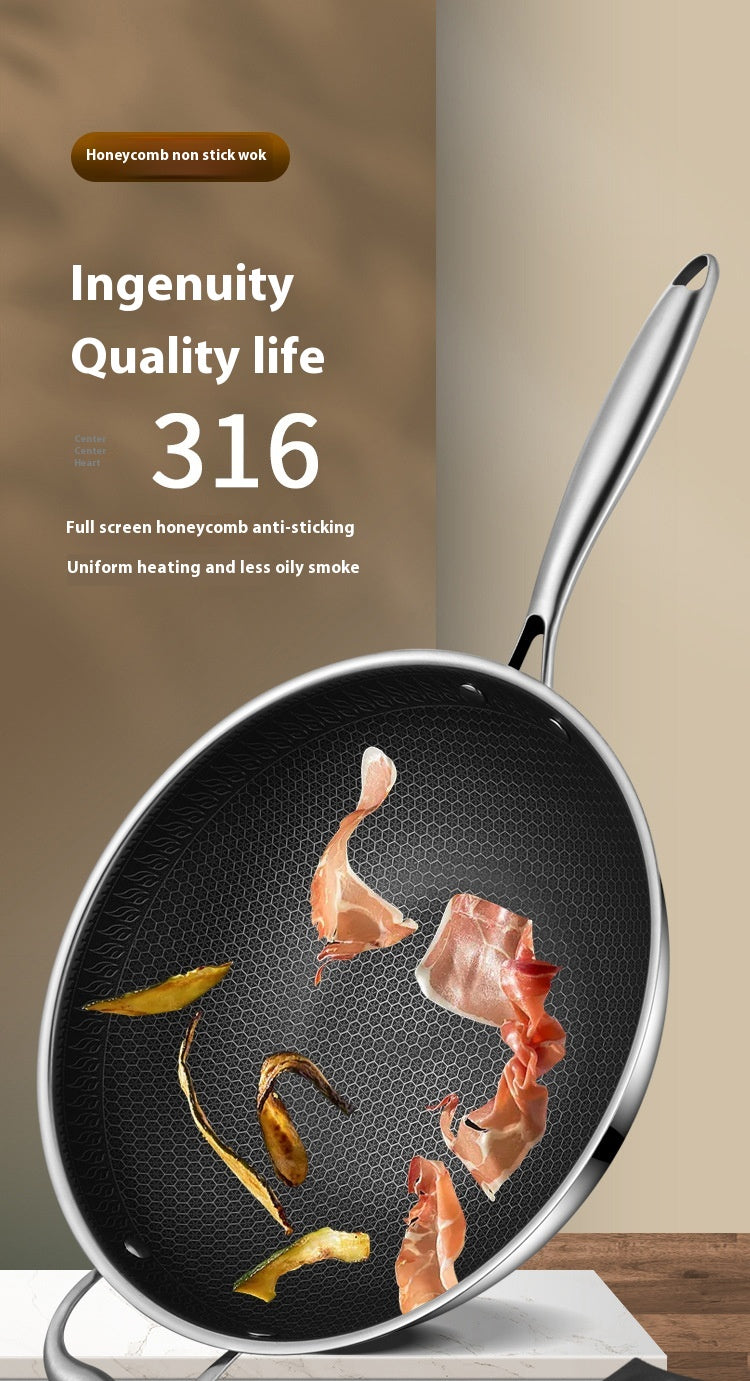 Wok aus 316 Edelstahl mit Wabenstruktur – Bild 8 | LuxeStyle