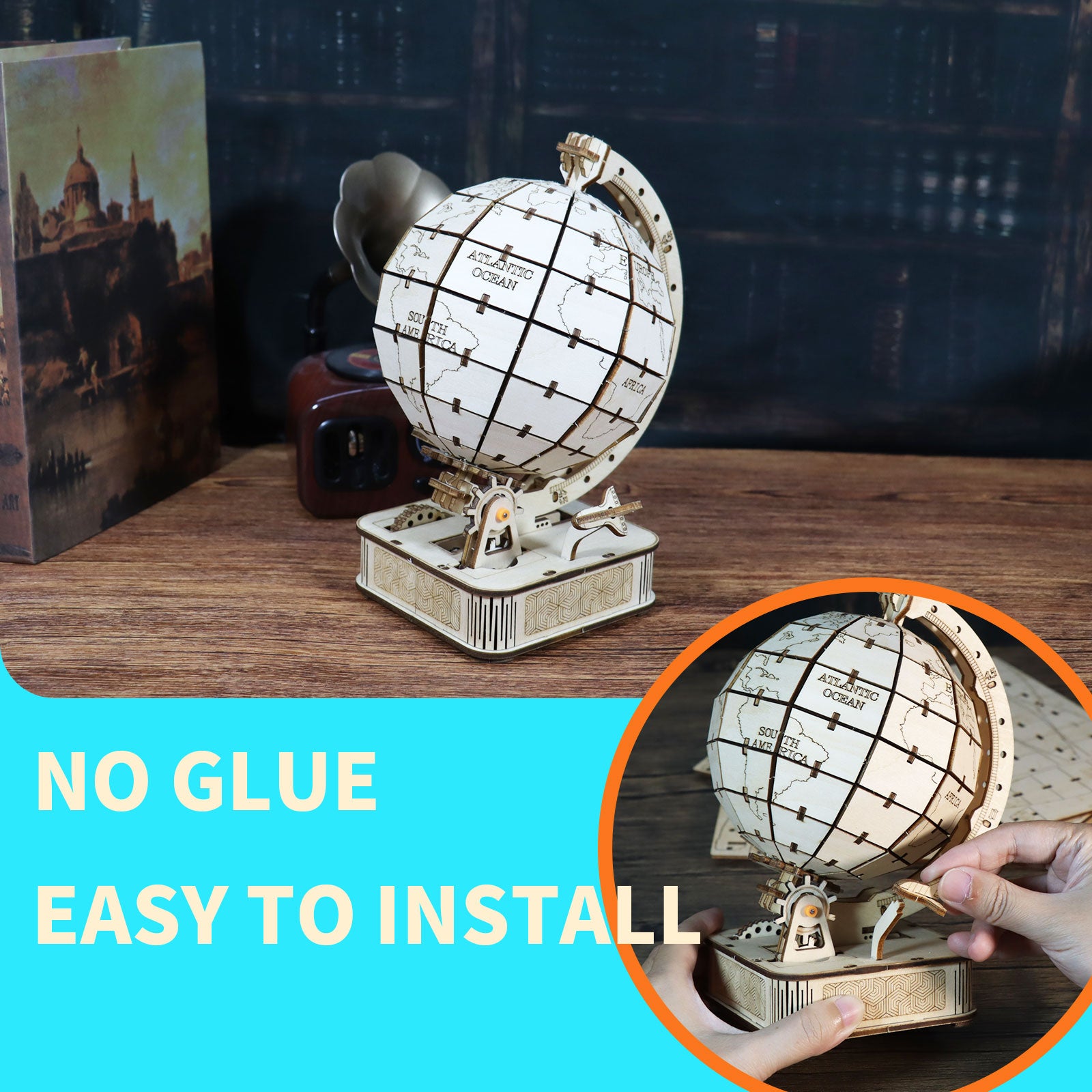 3D Holzpuzzle Globus Bausatz