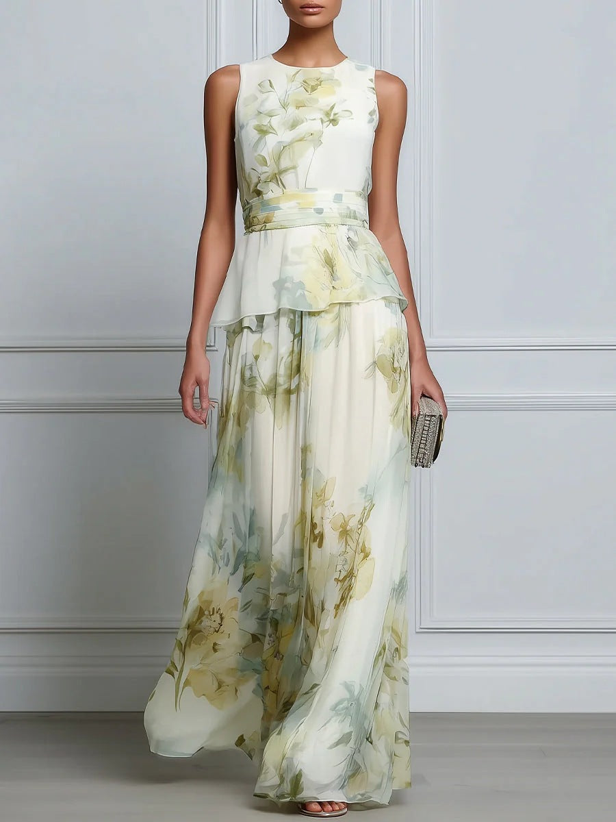 Elegantes ärmelloses Blumenkleid mit Print – Bild 7 | LuxeStyle