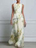 Elegantes ärmelloses Blumenkleid mit Print – Bild 7 | LuxeStyle