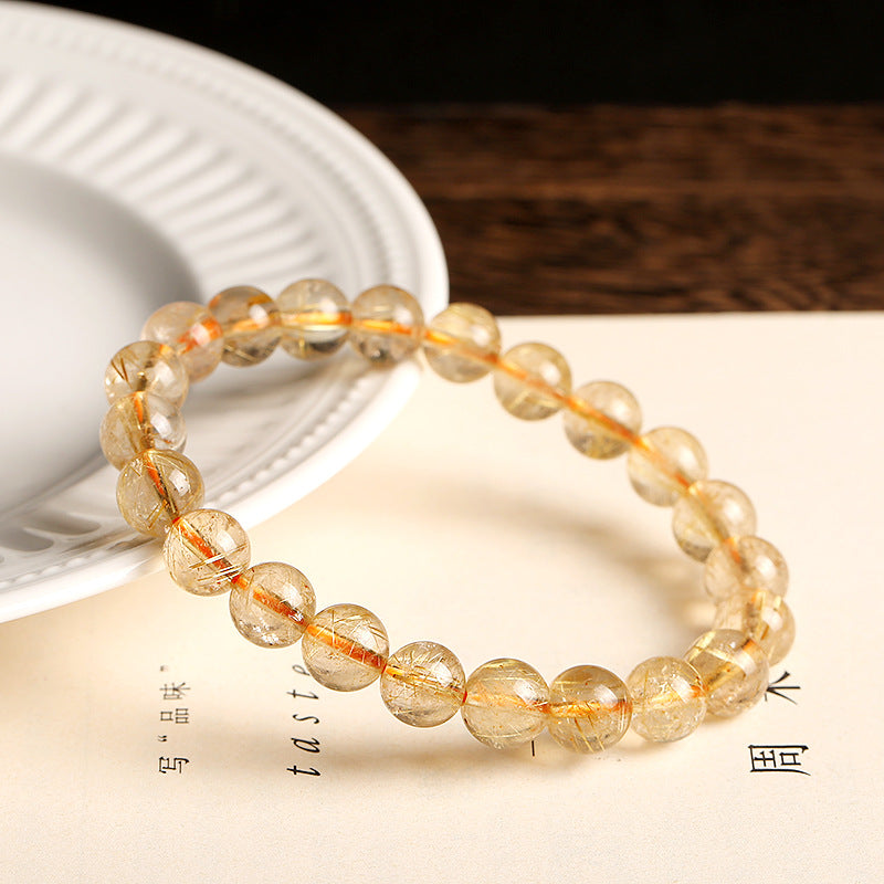 9 mm Golden Hair Quartz Armband | LuxeStyle