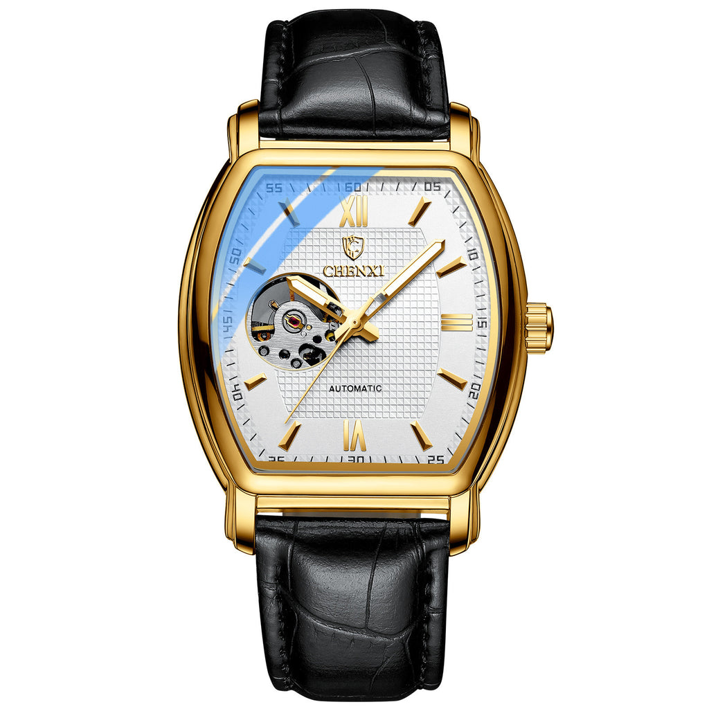 Automatische, hohle Herrenuhr mit Lederarmband – Bild 2 | LuxeStyle