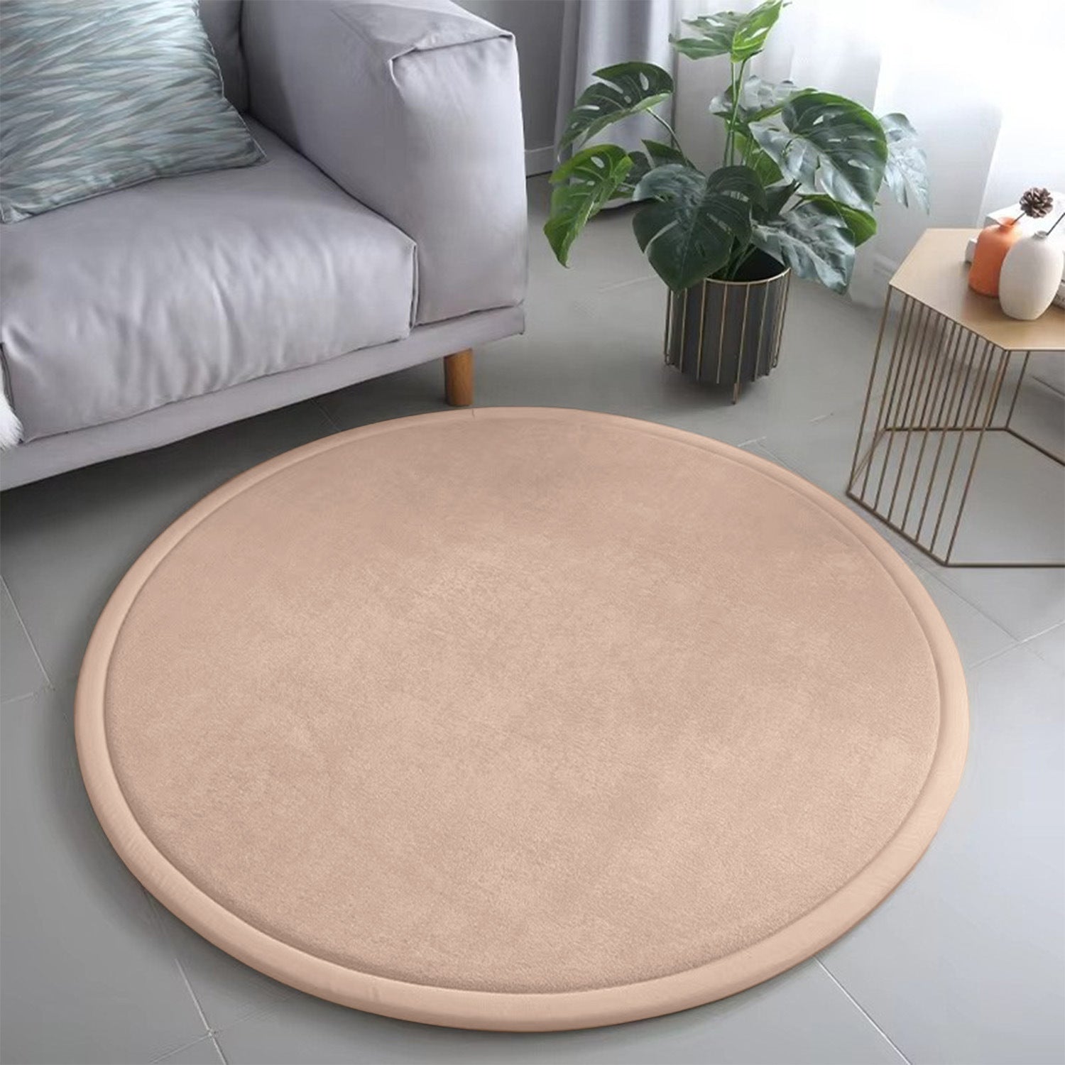 Japanische Bodenmatte, minimalistisch, rund