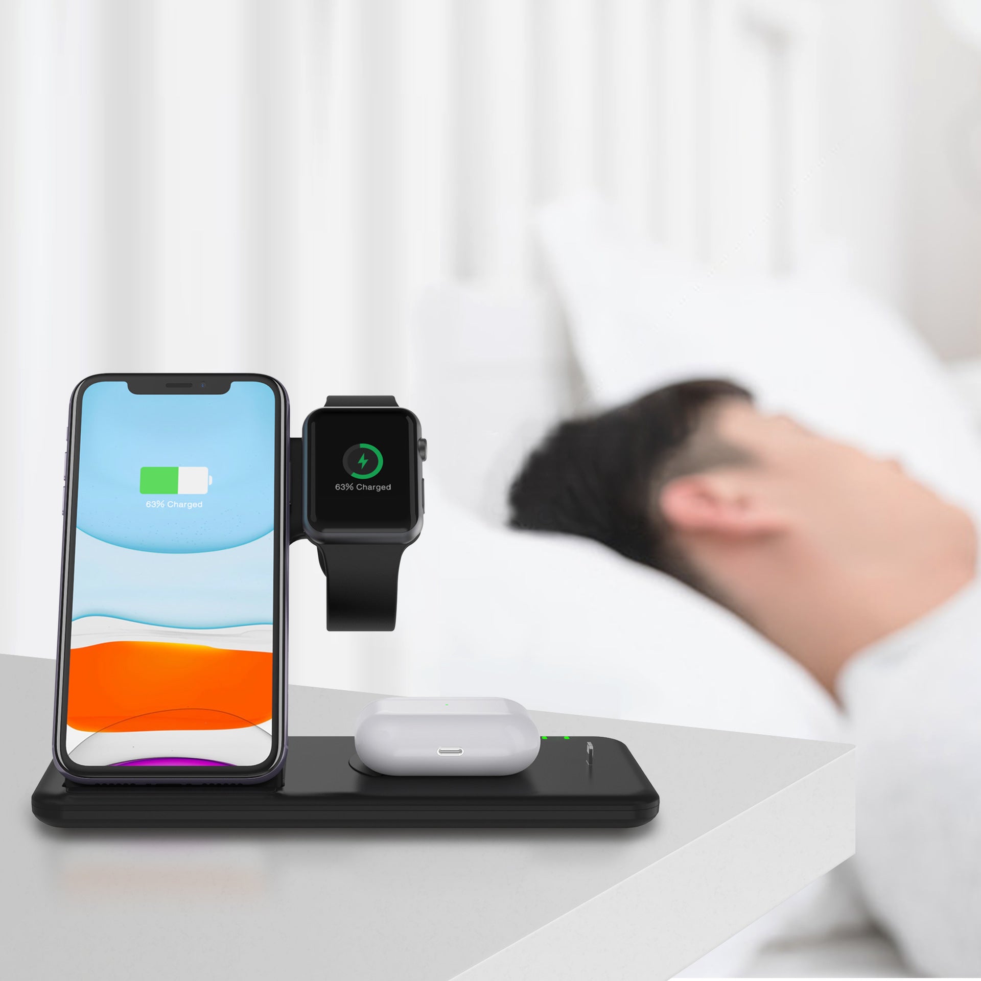 4-in-1 Wireless Ladestation für iPhone, Watch, AirPods