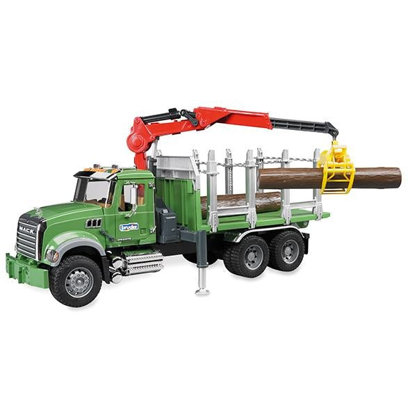 MACK Granite Holztransport LKW, Ladekran, Greifer + 3 Baumstämmen – Bild 1 | LuxeStyle