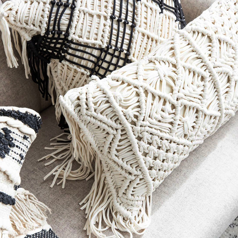 Kissenhülle Baumwolle gestreift mit Quasten – Bild 11 | LuxeStyle
