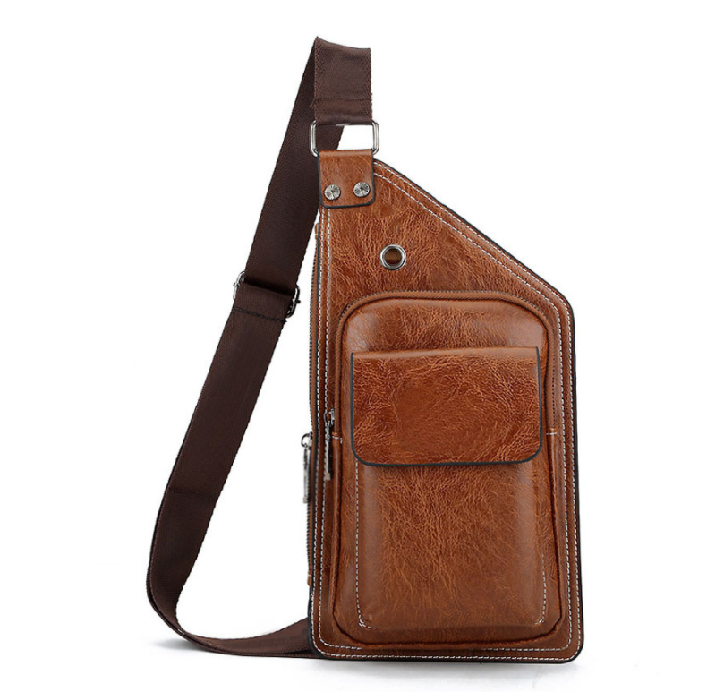 Brusttasche aus PU-Leder mit Reissverschluss – Bild 5 | LuxeStyle