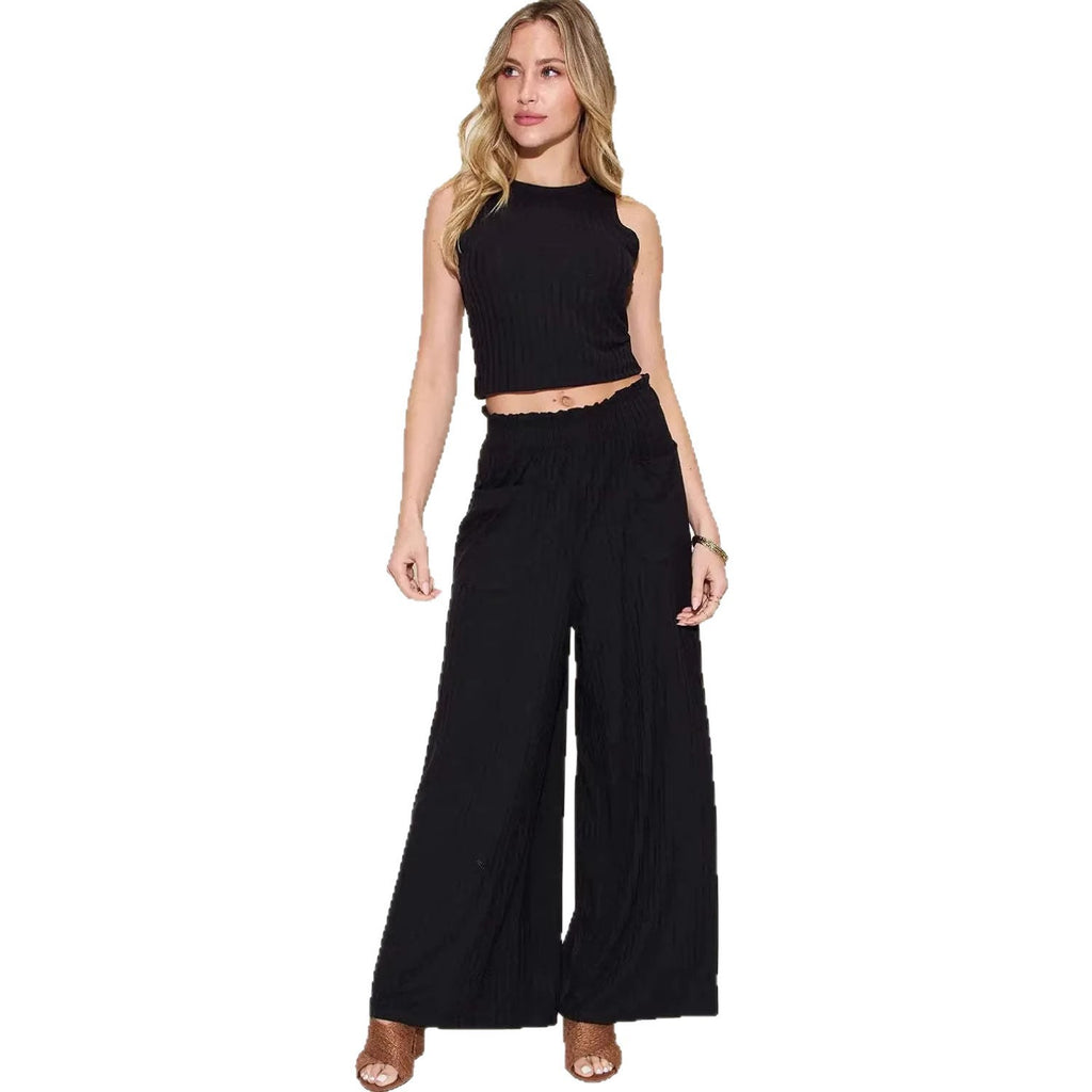 Elegantes 2-teiliges Set: Weste & weite Hose