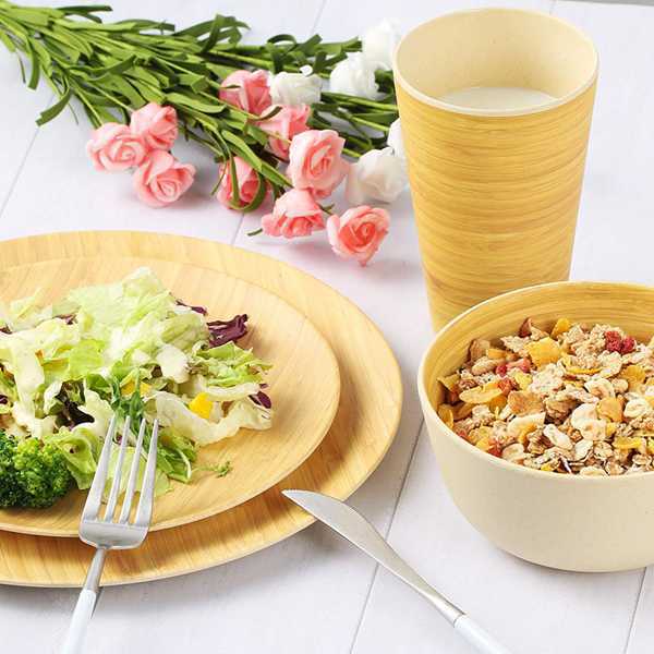 4-teiliges Geschirr-Set aus Bambusfaser – Bild 2 | LuxeStyle