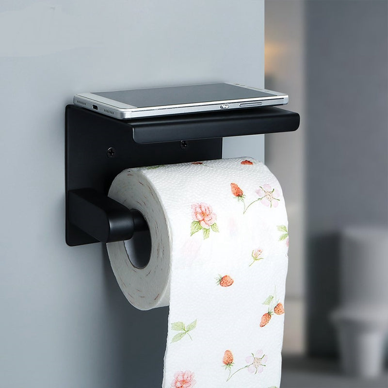 Toilettenpapierhalter mit Ablage, Schwarz – Bild 4 | LuxeStyle