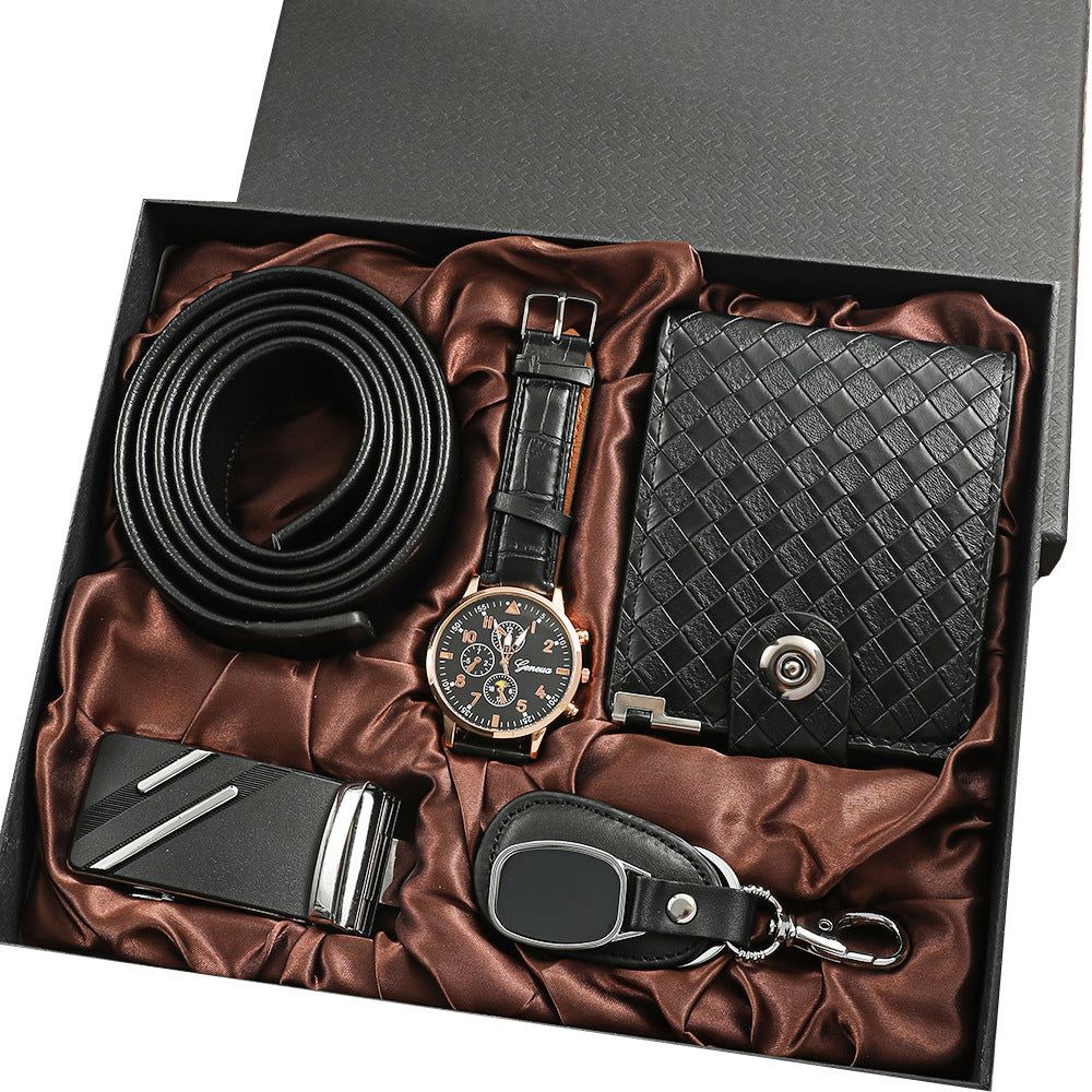 Herren Uhren-Set mit Geldbörse, Gürtel & Schlüsselanhänger