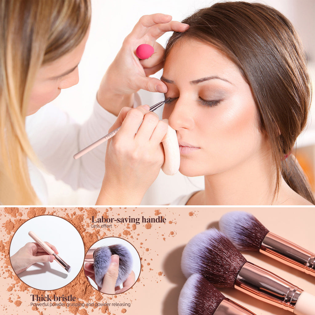 18 Make-up Pinsel Set im drehbaren Köcher – Bild 3 | LuxeStyle