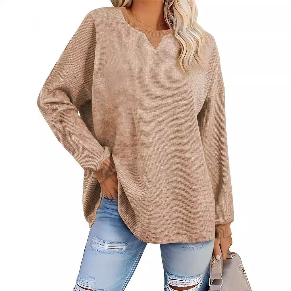 Color-Block Rundhals-Sweatshirt für Damen