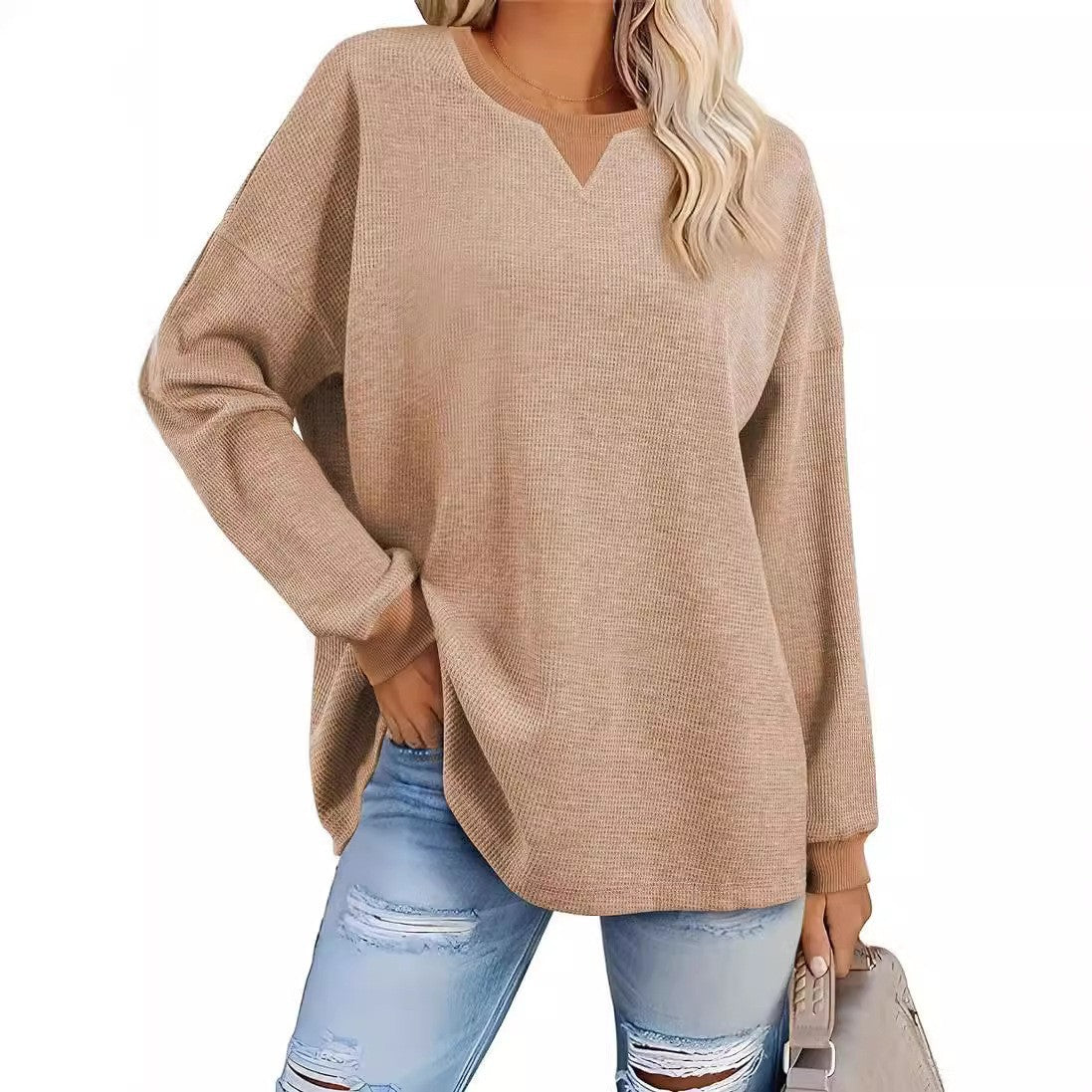 Color-Block Rundhals-Sweatshirt für Damen